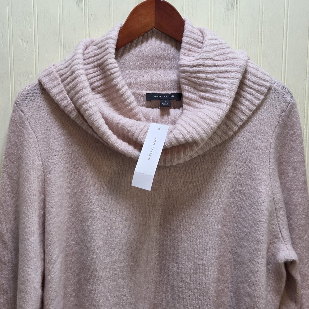 Ann Taylor Blush Pink Cowl Neck Sweater